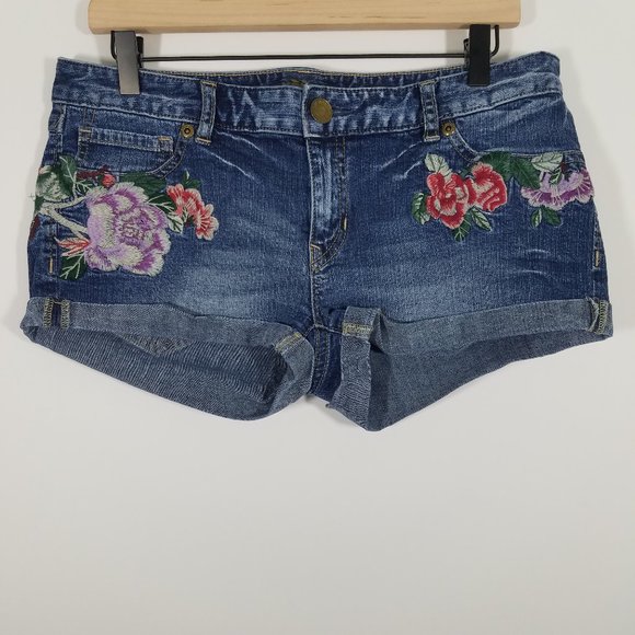 Express Pants - Express Floral Embroidered Jean Shorts Size 10